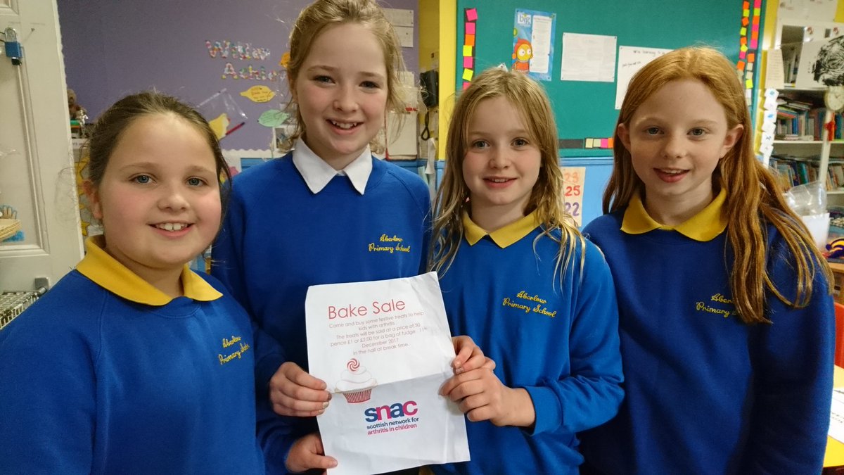 Next Mon 11th Dec, these girls are holding a bake sale in school in aid of SNAC (Scottish Network for Arthritis in Children) Prices range from 50p to £2. On sale at break and lunchtime if there's any left!!! #kidswitharthritis #caringforothers #enterprise @AberlourNursery
