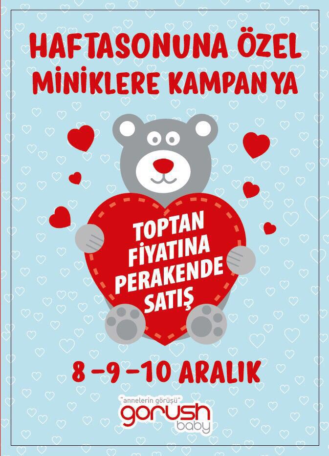 gorushbaby's tweet photo. #Hafta #sonuna #Miniklere #Özel #Toptan #Fiyatına #Perakende #satışımız #mevcut #olup (8-9-10 Aralık) #sizleri #mağazalarımıza #bekliyoruz. https://t.co/jhi3dIbxjh