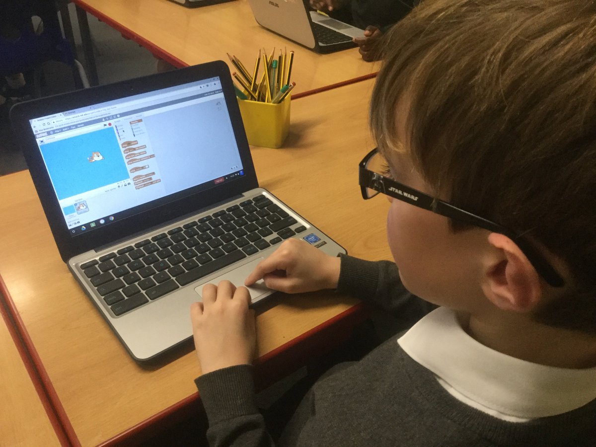 More #HourOfCode animations and games.  Year 3 have become such confident users of technology - this is only the third time they have used <a href="/scratch/">Scratch Team</a> and are taking it in their stride!