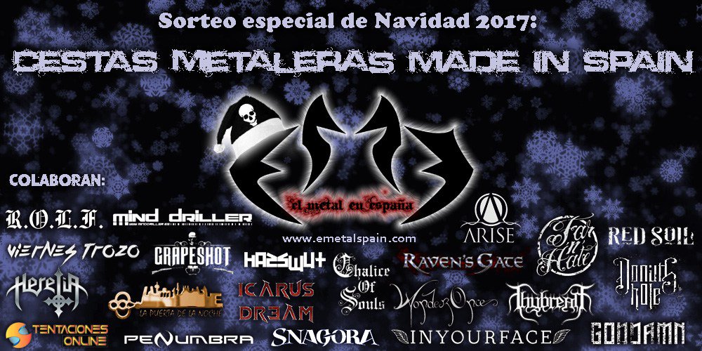 <a href="/ElMetalenEspana/">El Metal en España</a>  ya tiene listas sus cestas de Navidad donde cuentan con la colaboración de <a href="/MindDrillerBand/">Mind.Driller</a> @HASSWUT1 <a href="/RavensGateBand/">Raven's Gate</a> <a href="/wonderonce/">WonderOnce</a> <a href="/InyourfaceES/">Inyourface</a> <a href="/GodDamnOfficial/">GodDamn</a> <a href="/Donutsholeband/">DONUTS HOLE OFICIAL</a> <a href="/farnhate/">FAR'N'HATE</a>  <a href="/OficialArise/">Oficial_Arise_Spain</a>  y Red Soil  entre otras muchas ...

ow.ly/r2g130gZPIB