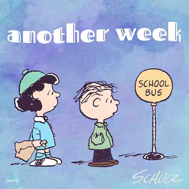 Snoopy's tweet image. Here we are again #Monday