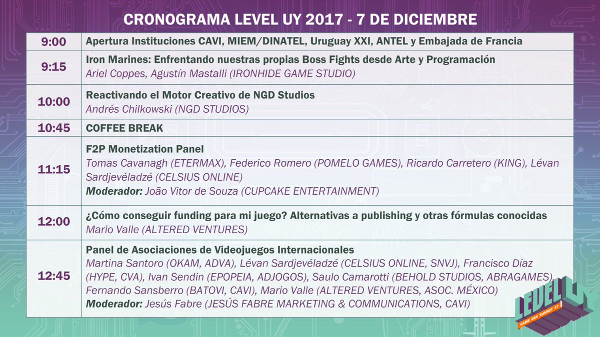 UYCG's tweet photo. ¿Querés ir @LEVEL_UY?
¡No te preocupes, en @UYCG sorteamos dos pases business!
¿Cómo? Simplemente hacé RT y ya estás participando.
LEVELUY es el evento más importante de la industria del videojuego en Uruguay y se desarollará del 6 al 8 de diciembre +info: https://t.co/K6gLDNsv1N https://t.co/NV6YoVqVjt