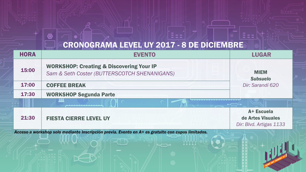 UYCG's tweet photo. ¿Querés ir @LEVEL_UY?
¡No te preocupes, en @UYCG sorteamos dos pases business!
¿Cómo? Simplemente hacé RT y ya estás participando.
LEVELUY es el evento más importante de la industria del videojuego en Uruguay y se desarollará del 6 al 8 de diciembre +info: https://t.co/K6gLDNsv1N https://t.co/NV6YoVqVjt