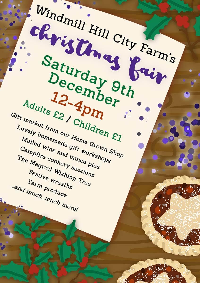 This Saturday <a href="/windcityfarm/">Windmill Hill City Farm</a> are having a Christmas Fair! 12-4pm at the farm, selling a variety of homemade gifts and produce, it's going to be magical!