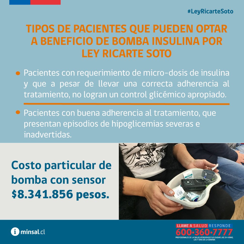 La #BombasDeInsulina ya está siendo entregada gracias a #LeyRicarteSoto 👏👏👏👏 ➡minsal.cl/leyricarte  o 📞 <a href="/Salud_Responde/">Salud Responde Chile</a> al 6003607777