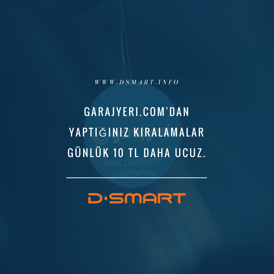 Garajyeri.com'dan yaptığınız kiralamalar günlük 10 TL daha ucuz. Detaylar dsmart.info adresinde.