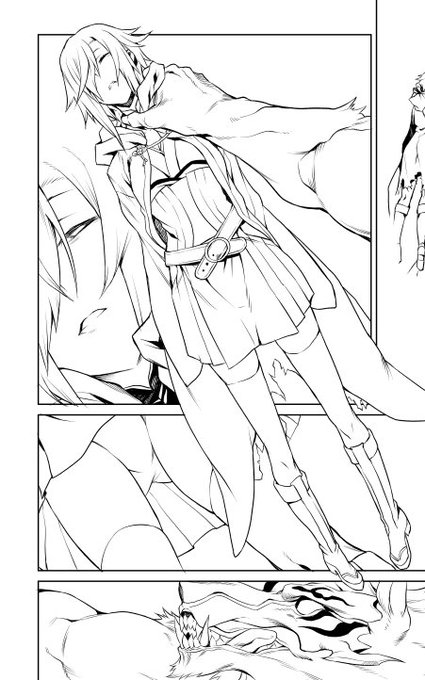 今日の進捗報告。ここからダメージ描写をかきかき。ボロボロになっていただく予定。 