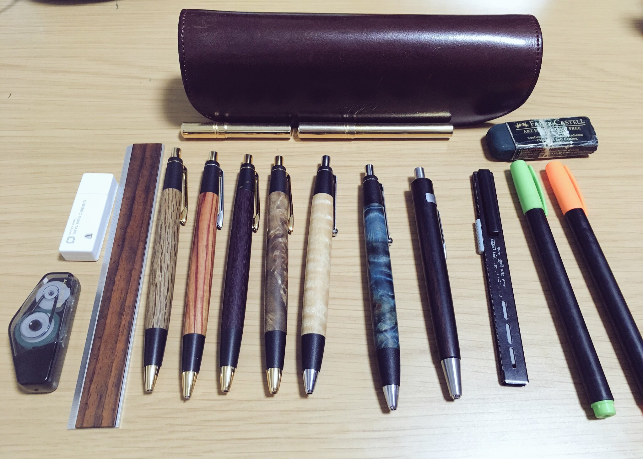 文房具　まとめ売り　デブペンケースや野原工芸やカランダッシュなど 欅（ケヤキ）のボールペン・スタンダード – 野原工芸オンライン