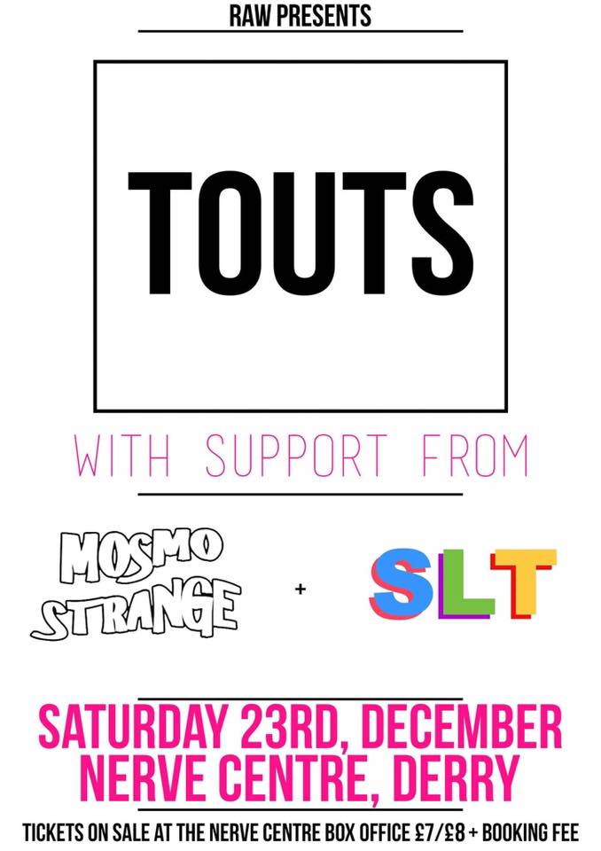 Following a year that has seen <a href="/toutsband/">TOUTS</a> storming festival stages and supporting the likes of Kasabian and Liam Gallagher, the three-piece return for a hometown Christmas show with local support bit.ly/2AUz9Ak