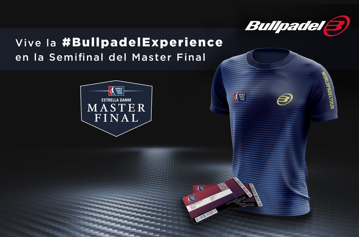 bullpadelsport's tweet photo. 🔊#SORTEO🔊¡Regalamos 1X2 entrada para el sábado 16, 2 camisetas oficiales del @WorldPadelTour, además podrás conocer a los jugadores y la nueva colección de Bullpadel!! #WPTMasterFinal 
🎾Siendo seguidor de Bullpadel
🎾Haciendo RT
Toda la info➡️https://t.co/j8wPgN0O1d https://t.co/nF51sXPcv1