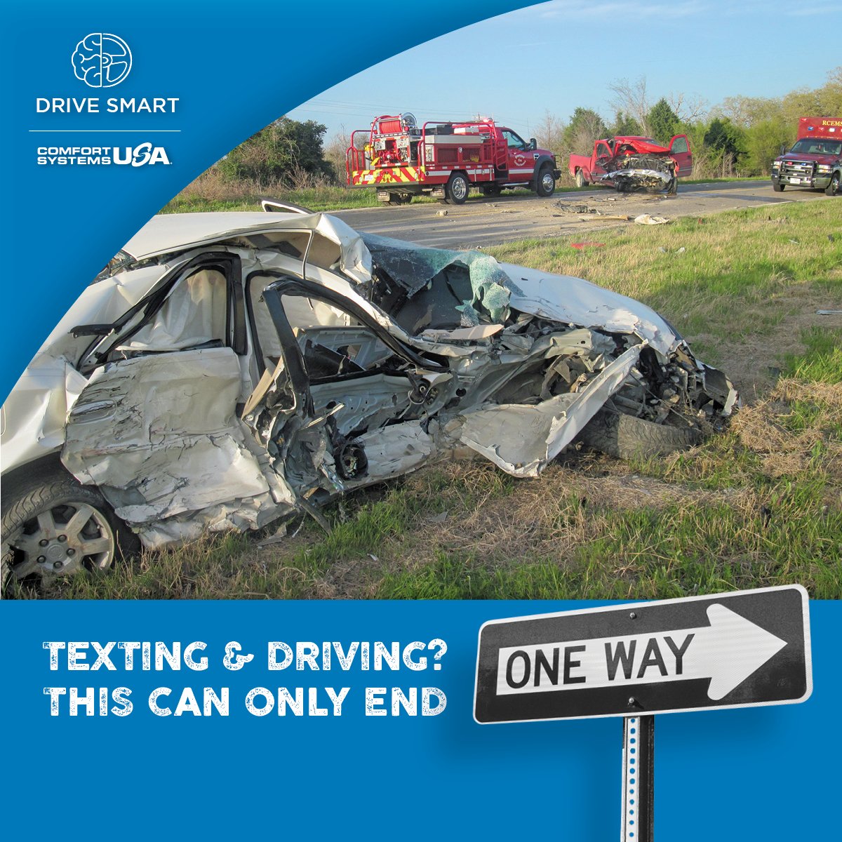 Text messages have become a way of life for many of us.  When texting, a driver is 24 times more likely to be involved in an accident.  Stay safe and break the habit!  Don't text and drive.