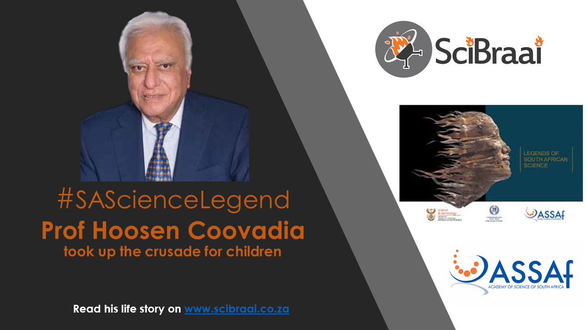 SciBraai's tweet photo. This week's #SAScienceLegend is Hoosen "Jerry" Coovadia - #childhooddiseases #SApolitics @ASSAf_Official @PatsyScholtz @UKZN @UKZNCHS @QuestSa1 @MRCza @sabcchildren @SavetheChildren #HoosenCoovadia #JerryCoovadia https://t.co/voBl9NzFwE