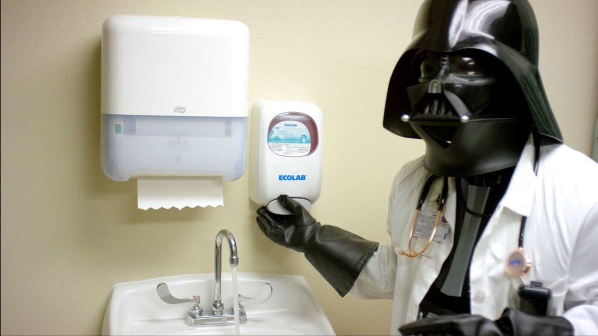 PeggyFund's tweet photo. #DocVader tells us a few things about the importance of hand washing. https://t.co/PQkbMs99Ts https://t.co/MawsoiIx2M
