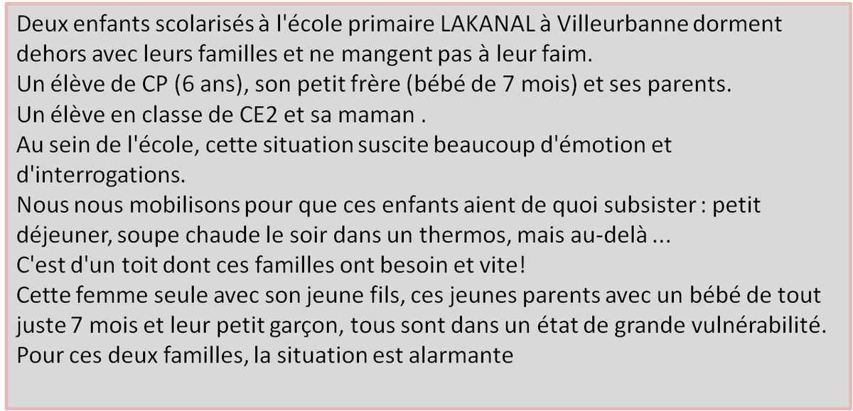 PasSansToit's tweet photo. A #Villeurbanne, le #CollectifLakanal se mobilise pour que, là non plus, il n'y ait #PasdEnfantSansToit  @saladelyonnaise @lyonmag @leprogreslyon @JeanPaulBret @DavidKimelfeld @laurentwauquiez @prefetrhone @libe @canardenchaine @FRANCE3RA @EliseLucet (https://t.co/xsOCKIHY3I) https://t.co/mhbHg70d6u