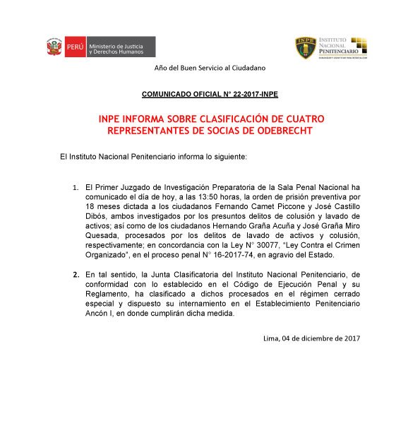 EMPRESARIO EXSOCIOS DE ODEBRECHT EN PERÚ FUERON TRASLADADOS AL PENAL ANCON 1 ..!!!