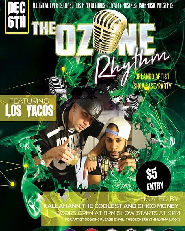 ILLLOGICK's tweet image. December 6th @HavenLounge #TheOzoneRhythm has featured artist Los Yacos $5 entry #Orlando #OrlandoMusic #Musicians