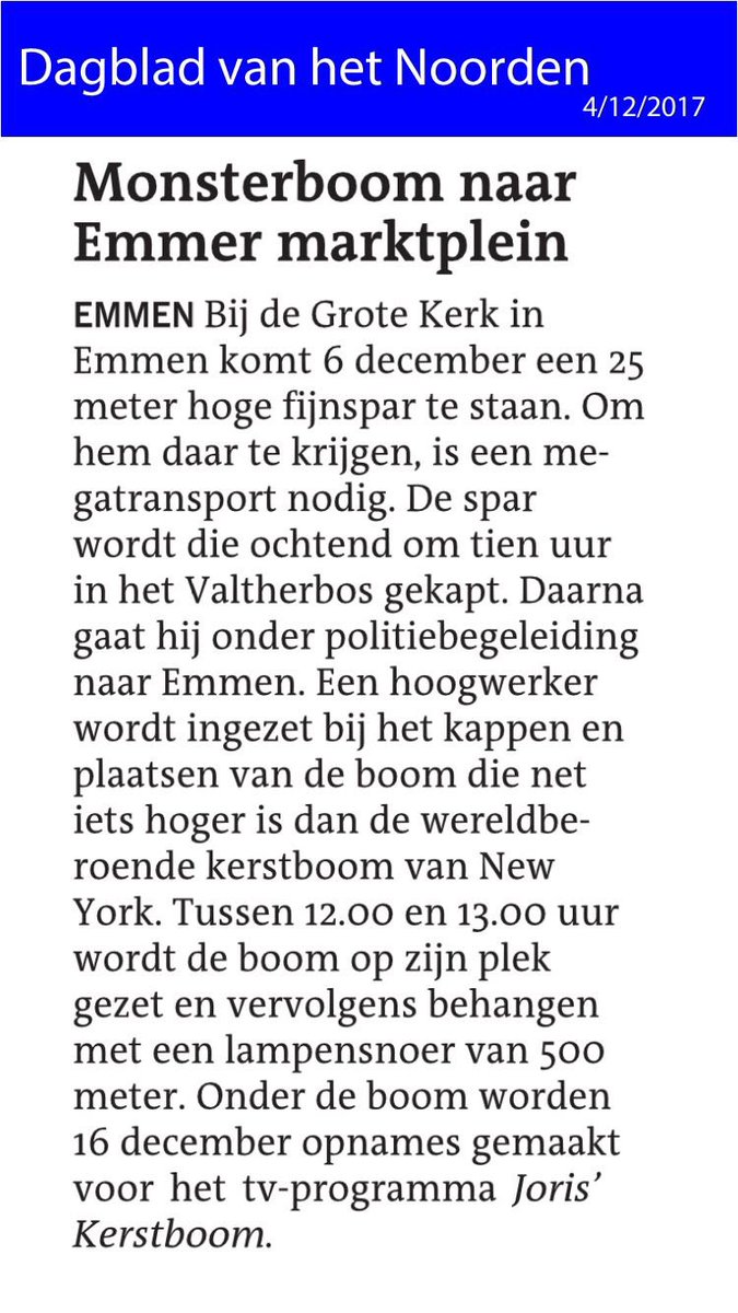Monsterboom naar centrum #Emmen #Kerstboom #KerstVoorIedereen