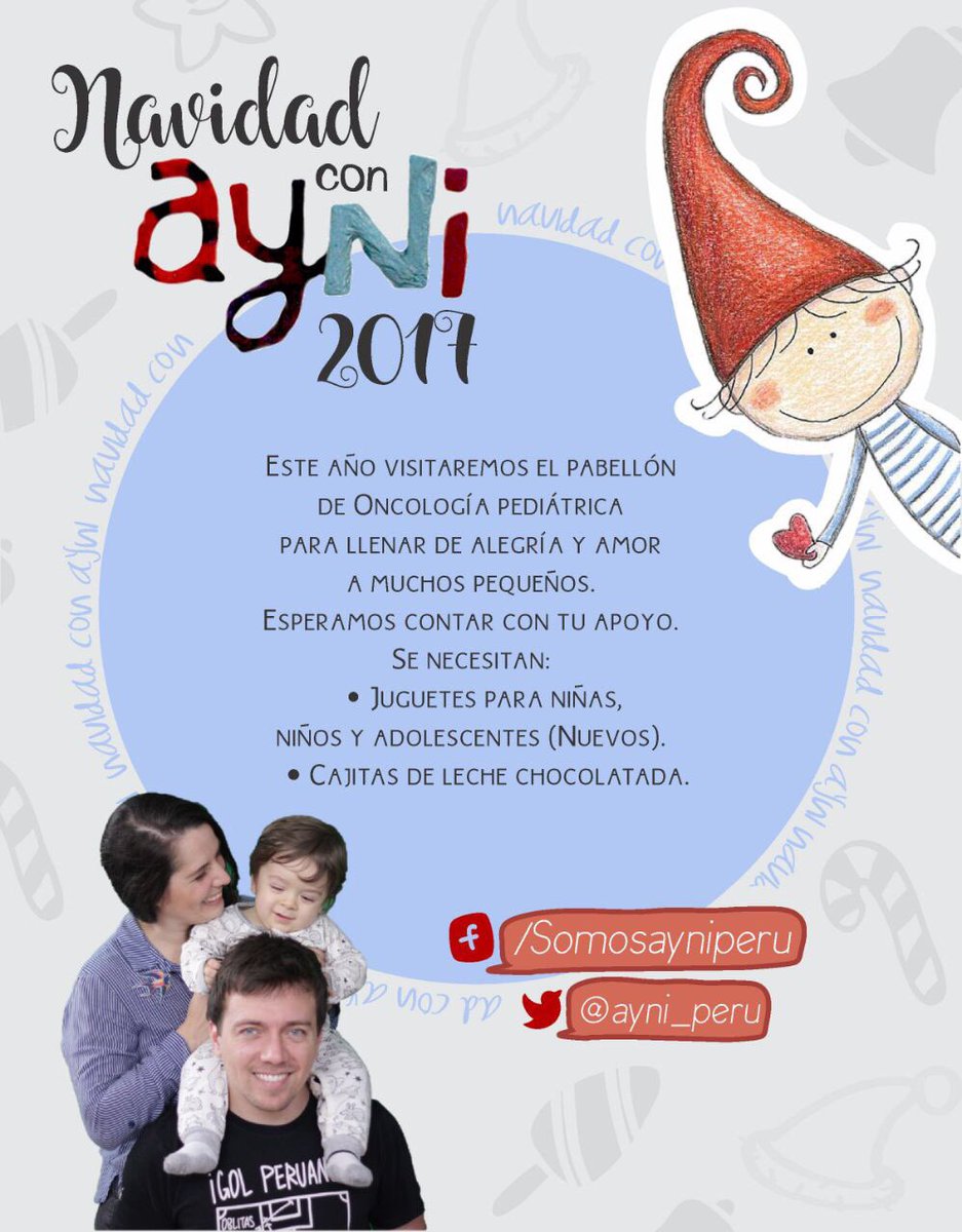 AYNI_Peru's tweet photo. ¿Sabes como hacer especial esta navidad? COMPARTIENDO. Te invitamos a colaborar donando juguetes que repartiremos en el pabellón de Oncología pediátrica. @Yiddaeslavap @JulianZucchi contacto: https://t.co/hd2o33RdXC y ayni.peru@hotmail.com #JuntosTodoEsPosible 💪❤ https://t.co/WB8jUyYv6N