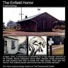 LgndsofthStates's tweet photo. Last but not least the Enfield Horror. With some artist depictions of the creature and an idea of what it's track may have looked like. https://t.co/UsVQrXDGEJ