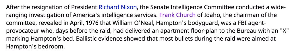 oh, yeah. fred hampton’s bodyguard was an FBI-informant.