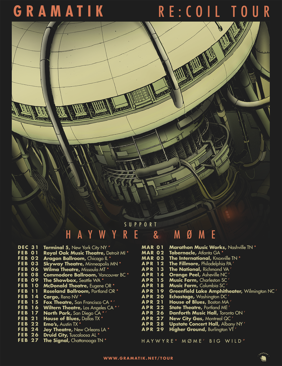 Gramatik's tweet photo. Tickets for Re:Coil tour are now ON SALE 🚀
@Haywyremusic @momeofficial #ReCoilTour

Epic tour ahead ► https://t.co/IWHu5DGcEG https://t.co/M7cBLsPVnY