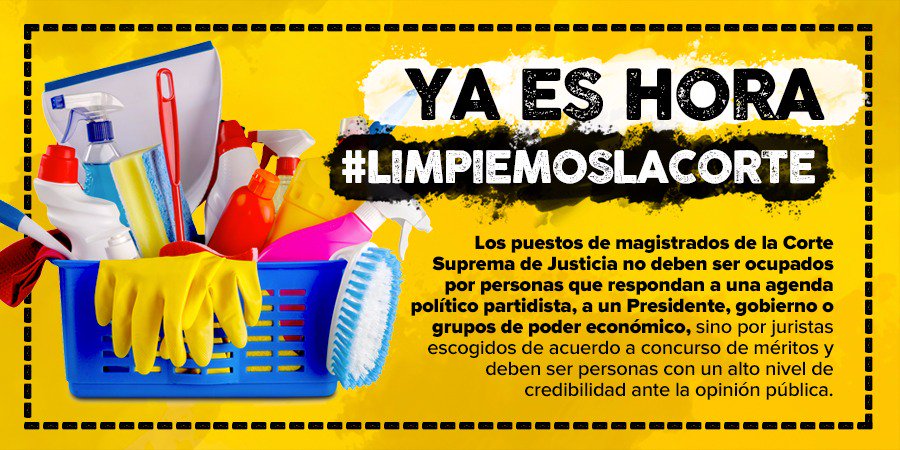 ¡Necesitamos con urgencia en Panamá una #NuevaJusticia compuesta de una #CorteHonesta que ponga un alto a la impunidad!  #LimpiemosLaCorte