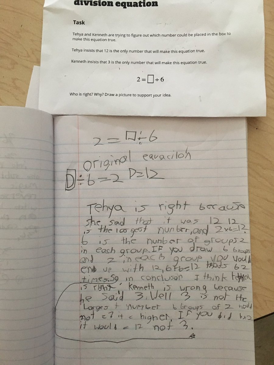 MrsEdmondsonCPE's tweet photo. Using #vocabulary to help us make sense of word problems and equations today. Using @IllustrateMath task during centers today which led to great discussions and another great day of writing. #mathANDwriting @mathbarb @WestCler @CloughPikeElem https://t.co/0Ojl2qomtX