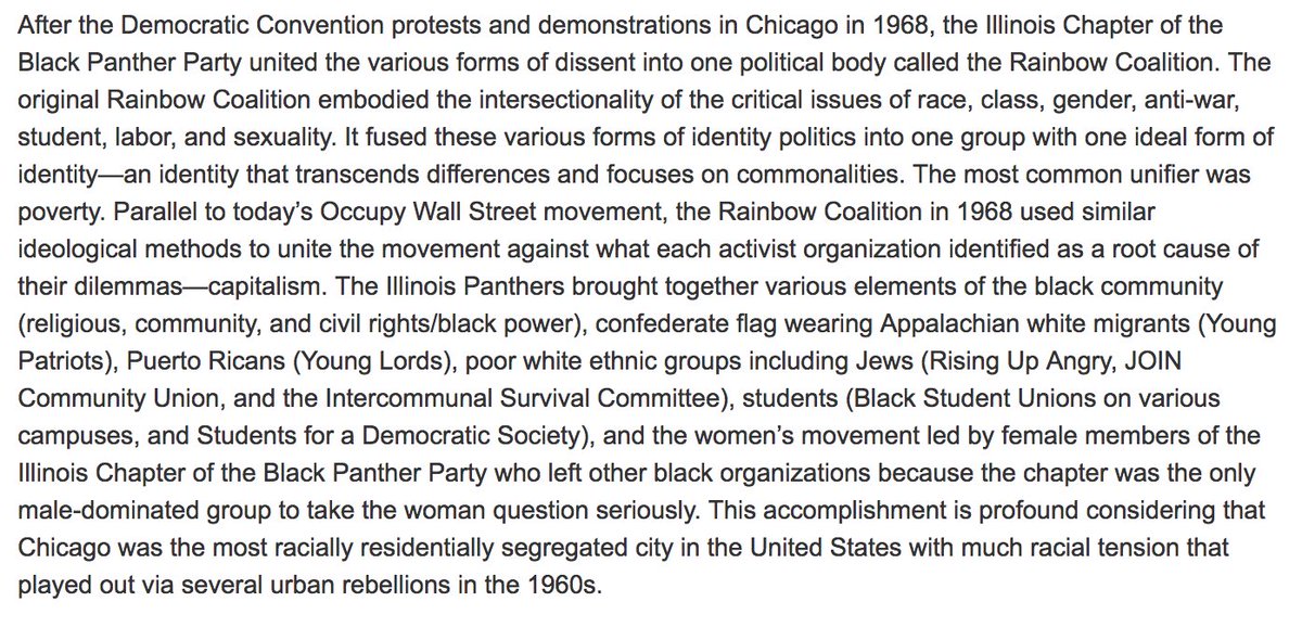 fred founded the rainbow coalition which consisted of the bpp, the young lords organization, rising up angry & the young patriots.it aimed to multiracially bring together individuals & vowed to end class based oppression for working class black, brown, and white people.