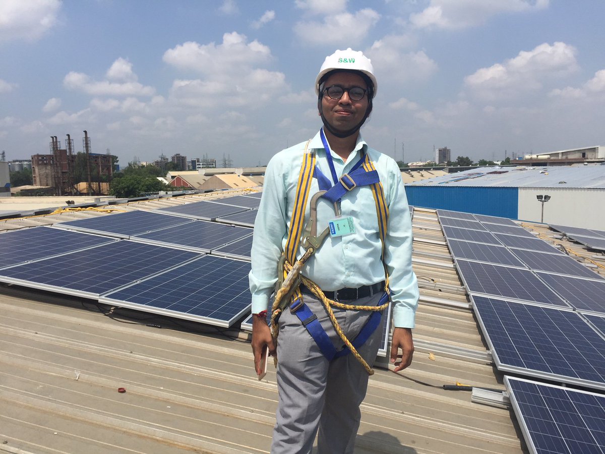 HT_NorthAmerica's tweet photo. Rashmin, our key account manager for solar in India, goes ABOVE the call of duty - onto a rooftop - to demo our solar Solar E-Clips! #edgeclips https://t.co/dfCKPf3xyV