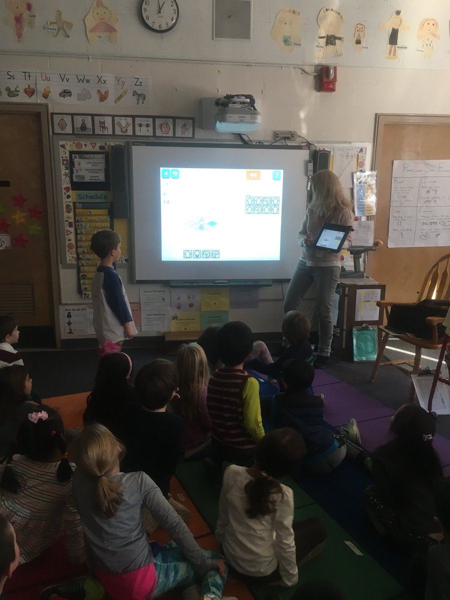 WPSTechKto12's tweet photo. Lots of #hourofcode activities happening this week. Kindergarten used @lightbotcom to explore coding. @Hardyprincipal https://t.co/Y9gP8bQA9Z