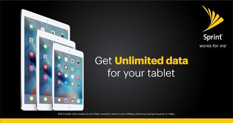 Now, you can get Unlimited data for your iPad or tablet when you bring it to Sprint — no more worrying about overages and having to rely on Wi-Fi.