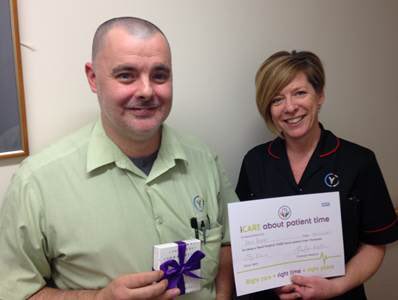 SethiSimon's tweet image. Congrats to Dave who’s our #iCARE about #PatientTime champion today - he’s helped us reduce delays for patients needing diagnostics. Kindly spared a min for a photo before getting the next patient! @jojohowarth @MandyCarney @54035com @a_double_tt