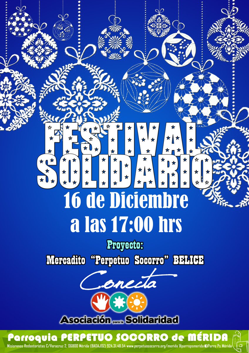 El sábado 16 de diciembre celebran en #Mérida el Festival Solidario de Navidad. 

¿Te lo vas a perder? <a href="/ParroPSMerida/">Parroquia PS Mérida</a>