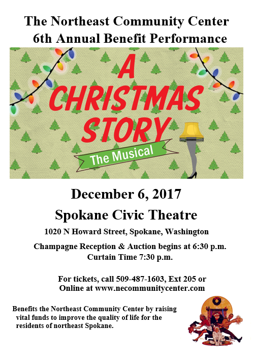 WendleFord's tweet photo. Buy tickets to @SpoCivicTheatre performance of A Christmas Story benefitting @NECCSpokane. Thanks to donors for auction items including autographed 2017-2018 @ZagMBB basketball, overnight stay at @NorthernQuest w/ dinner at @Masselows &amp; more. 
 #MerryChristmas #Spokane https://t.co/MLdupMU70w