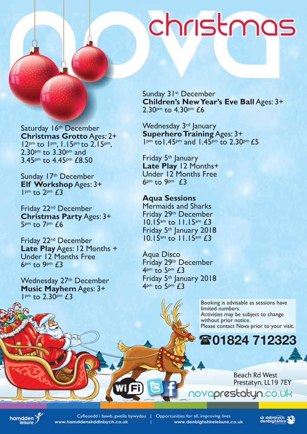 NovaPrestatyn's tweet photo. Nova Christmas activities are back! Keep your kids entertained this January. Book your space now. https://t.co/nwsUMRPYv5