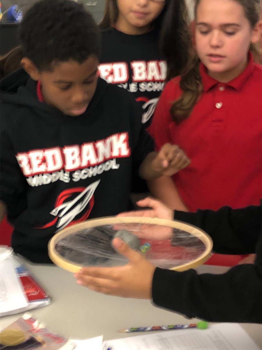 rbmspape's tweet photo. Sixth grade science explores gravity wells. @RBMSRockets https://t.co/ZFNIGLin7x
