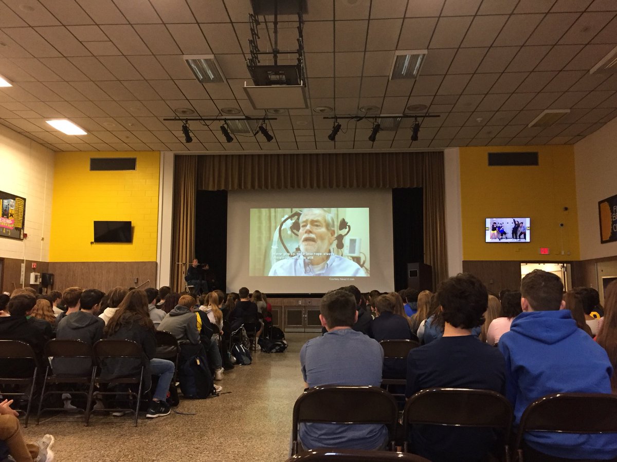 BonnFireAHS's tweet photo. Sending an important message to 9th graders: never give up never lose hope.  Thanks @ALS_rideforlife #voteALSrideforlife https://t.co/wLrx9vrtlp
