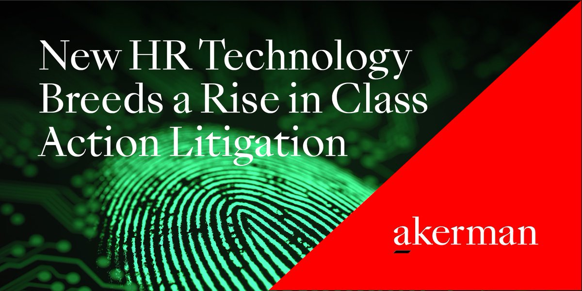 Akerman_Law's tweet photo. Here are steps to minimize risk of #classaction litigation in Illinois under #BIPA when implementing #fingerscan technology in the workplace. https://t.co/mh531G4b9b https://t.co/NwmJgwfVie