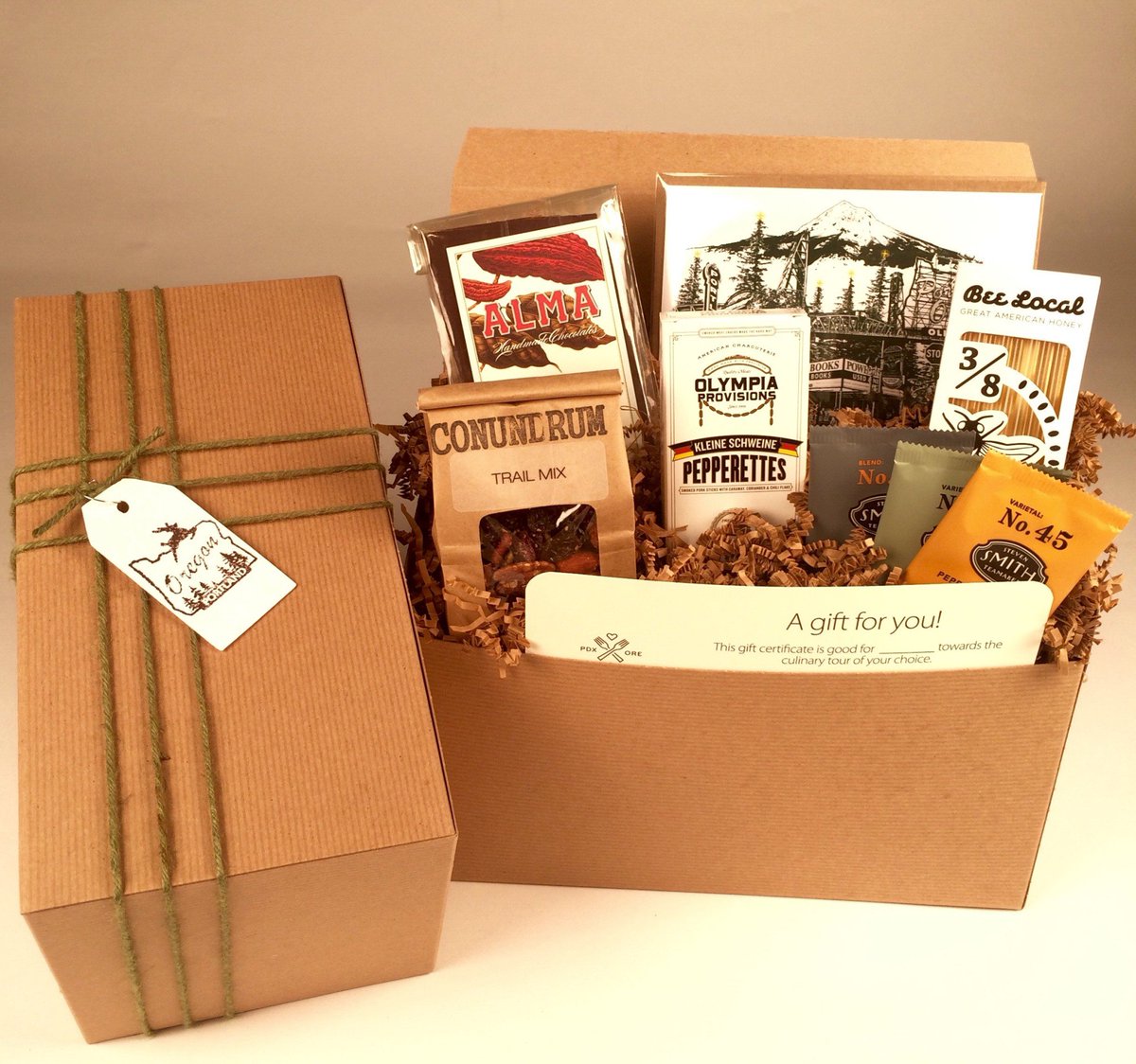 forktown's tweet image. Looking for the perfect gift for the foodie on your list? Check out our Food Lover's Gift Box at forktown.com: full of curated local goodies and a gift certificate for our tours, all in one package you can put right under the tree! #holidays #gifts #pdx #pdxnow