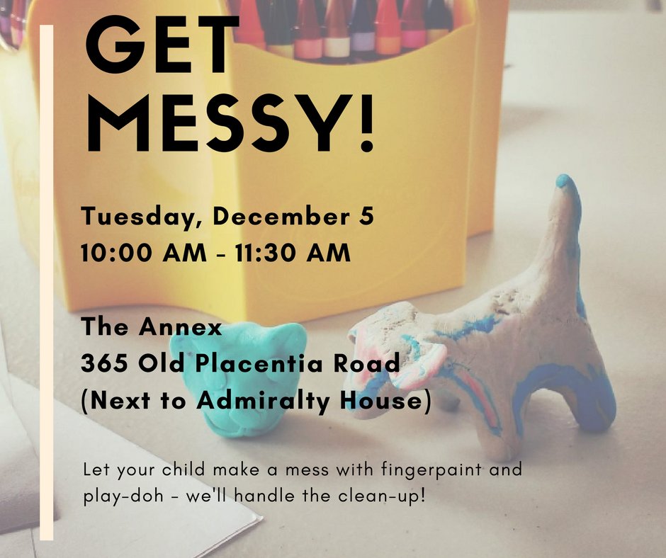 Bring your kids by The Annex any time between 10 and 11:30 AM tomorrow for a Get Messy! We provide the art supplies and handle the cleaning up, and admission is free!