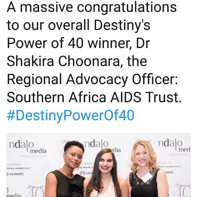 teekayworldwide's tweet photo. Congratulations @ChoonaraShakira on this awesome accolade, you're an exceptional ground breaker 💪 #DestinyPowerof40 #Ypsmonthlychat https://t.co/yoOFW7pWk7