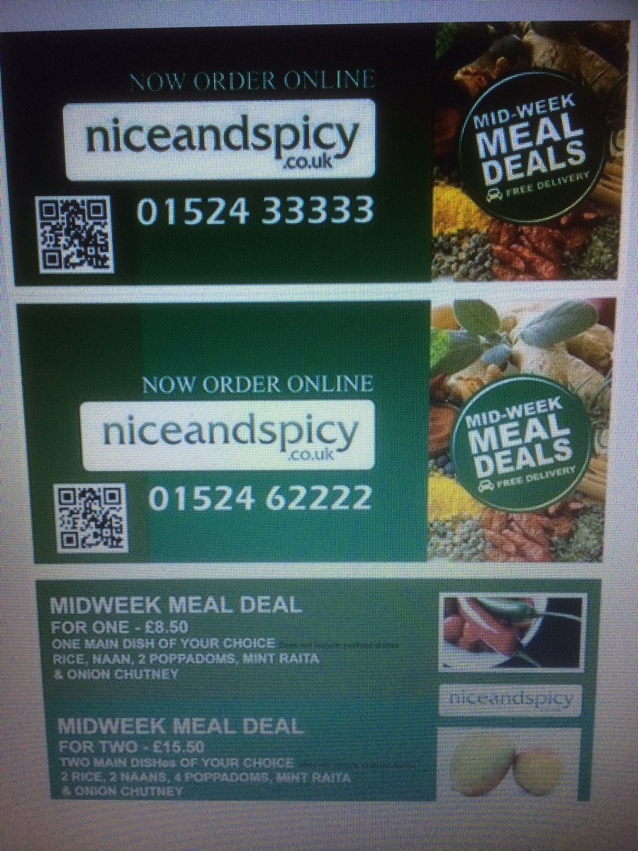 Get your midweek meal deal @£8-50 pp #bargain #delivery