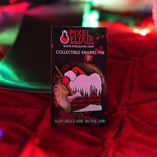This giveaway will really SLEIGH you! RT &amp; like for a chance to win a shiny new SILENT NIGHT, DEADLY NIGHT enamel pin, plus an Xmas stocking loaded with holiday goodies! Must be following to win. Winner picked this Friday, 12/8! 🎅🎄🔪🎁#horror