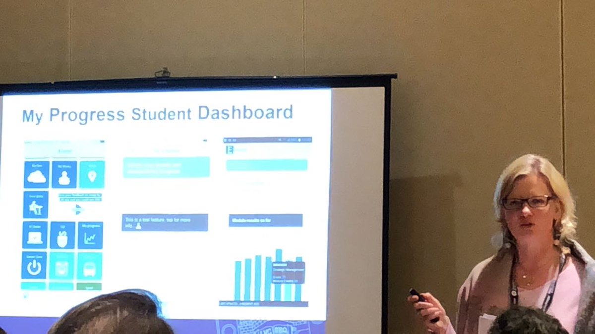 C3_World's tweet photo. Track students' success with Wendy Robinson from @UniofExeter: #dashboards, ownership by students in co-created space, assessment data. Here's the dashboard #prototype, at @ReimagineHEdu Conference #RE2017 https://t.co/bpXTl2Gruz