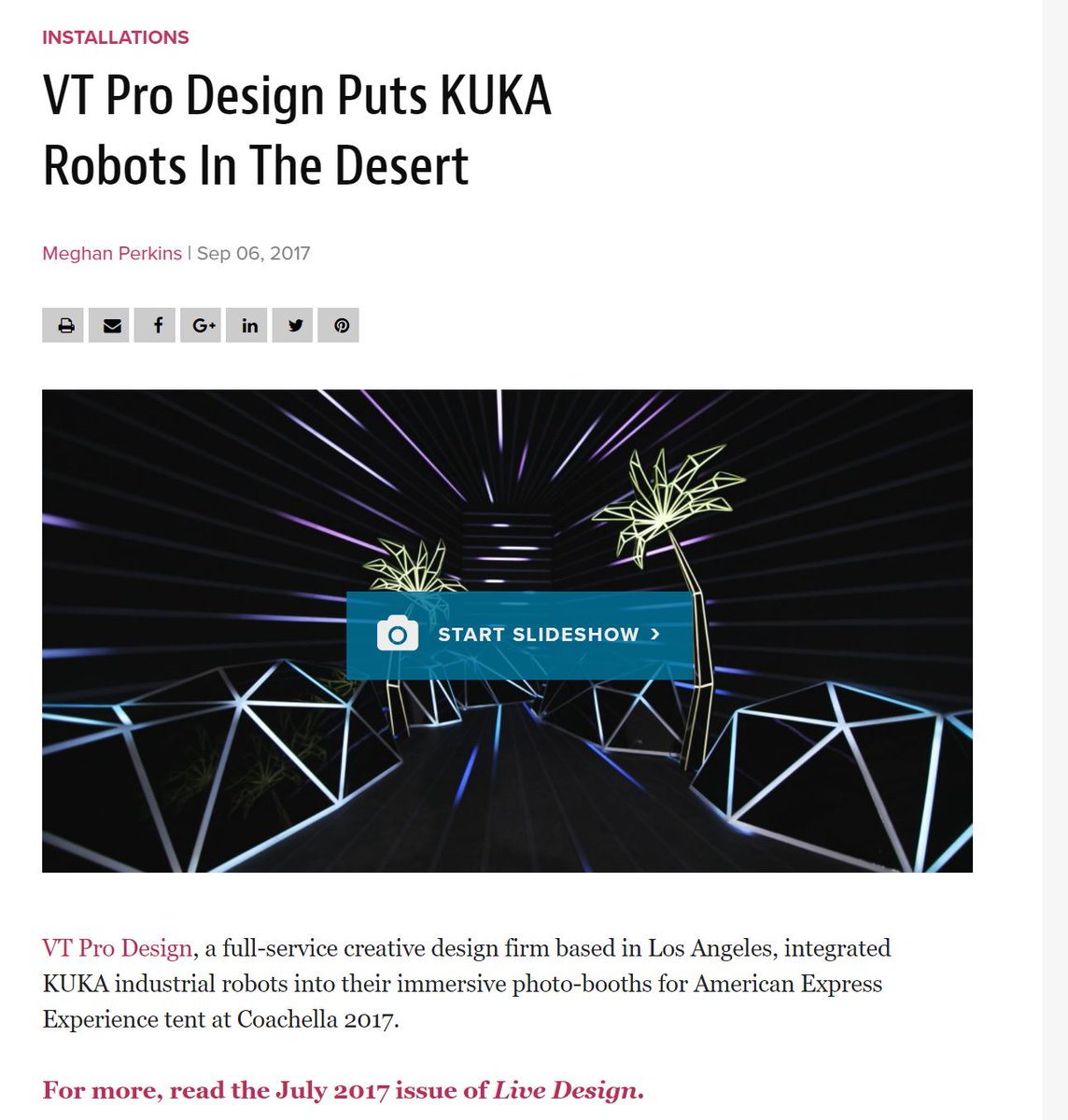 Tojek_VFX's tweet image. With the help of #RobotAnimator and @KUKA_RoboticsUS VT Pro Design in LA put together this immersive photo-booth for the American Express Experience tent at Coachella 2017.