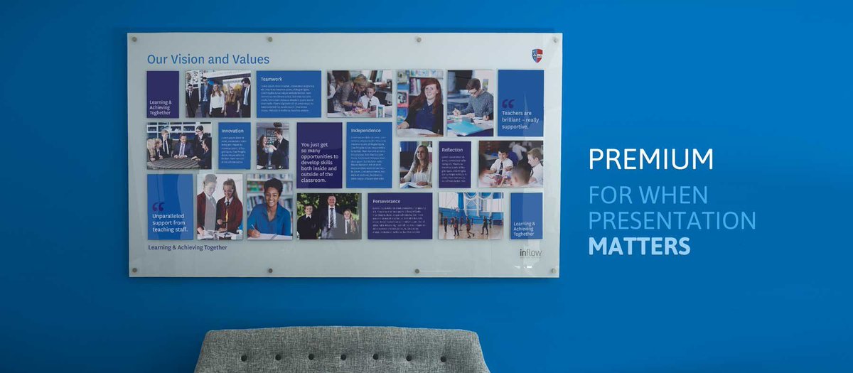 inflow_display's tweet image. Looking for better ways to show off your students' in a more professional display? You can get the look with our premium photo boards.

#premiumboards #schooldisplayboards #displayboards #school #secondaryschools #primaryschools