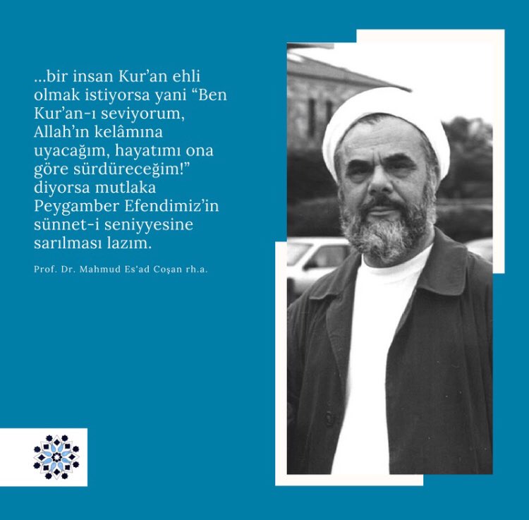 “..Bir insan Kur’an ehli olmak istiyorsa yani “ Ben Kur’an’ı seviyorum, Allah’ın kelamına uyacağım, hayatımı ona göre sürdüreceğim ! “ diyorsa .. 

Prof.Dr.Mahmud Es’ad Coşan ( R.aleyh )🌹

#MahmudEsadCosan #SünnetOlmadanÜmmetOlmaz