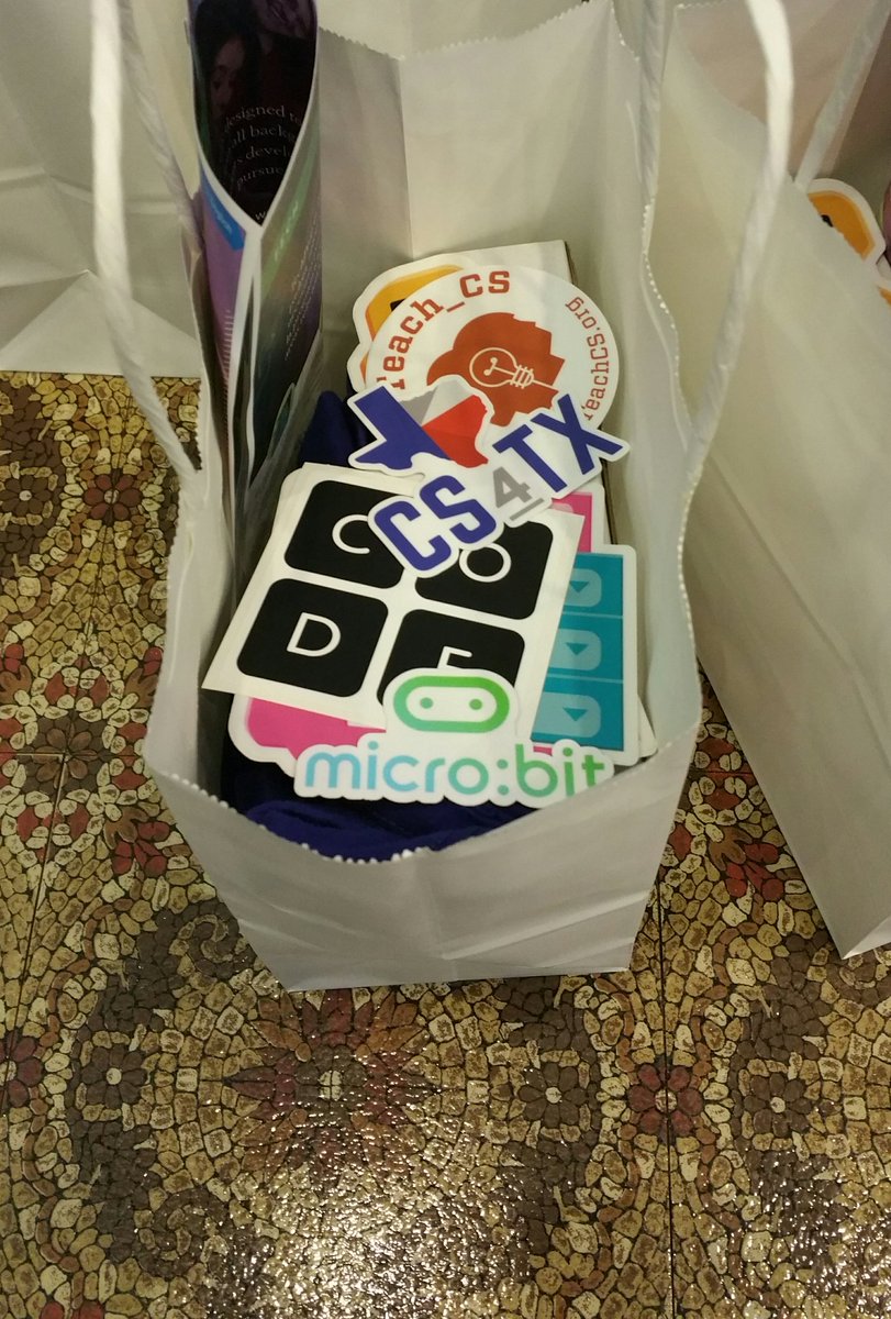 Lots of cool stuff in the swag bags for @cs4tx #HourOfCode at the Texas Capitol