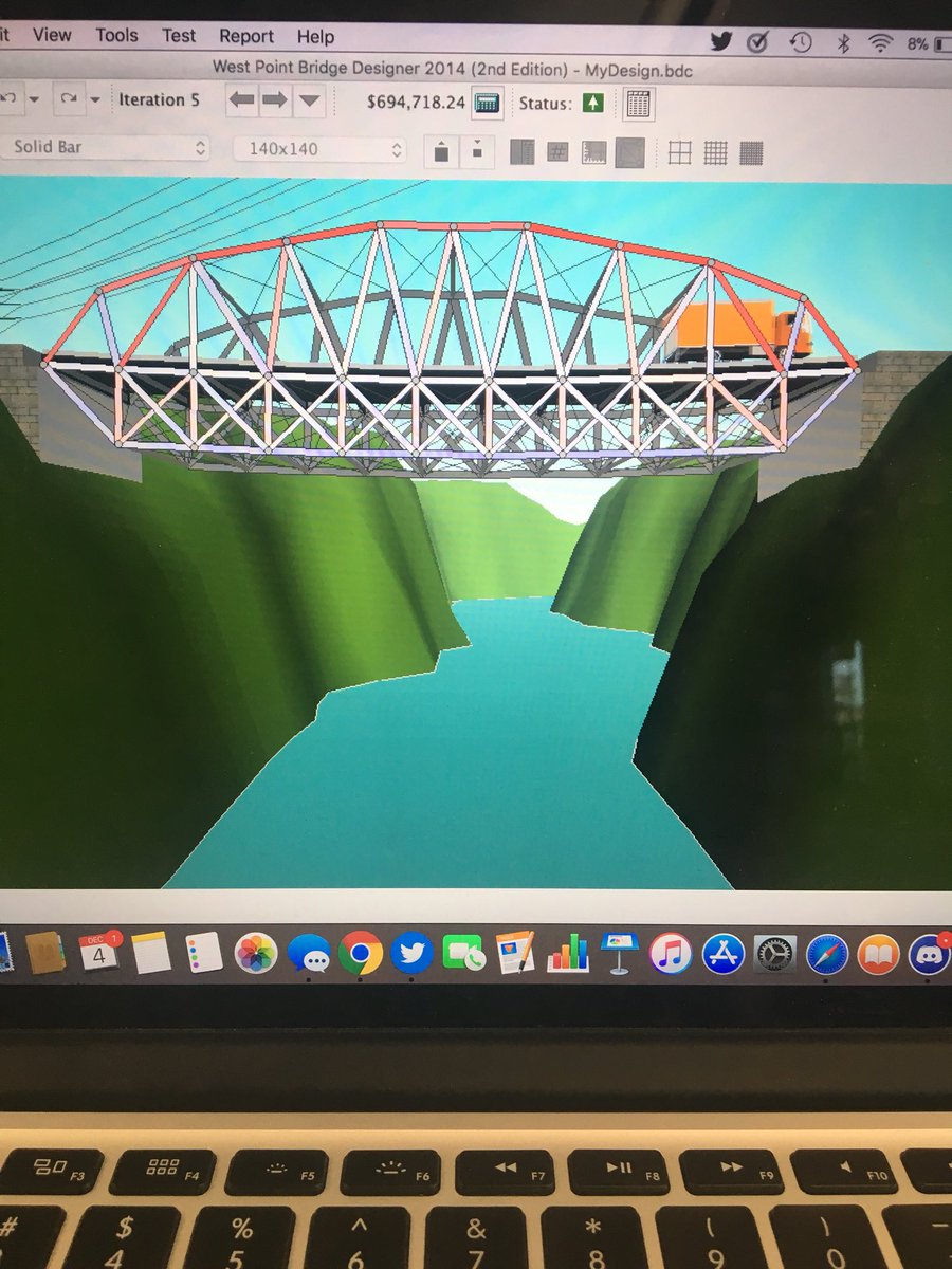 Mhs Red Team On Twitter Today The Red Team Used A Bridge Designing Application Created By West Point Go Try And Create The Strongest Bridge For The Cheapest Amount Of Money Here