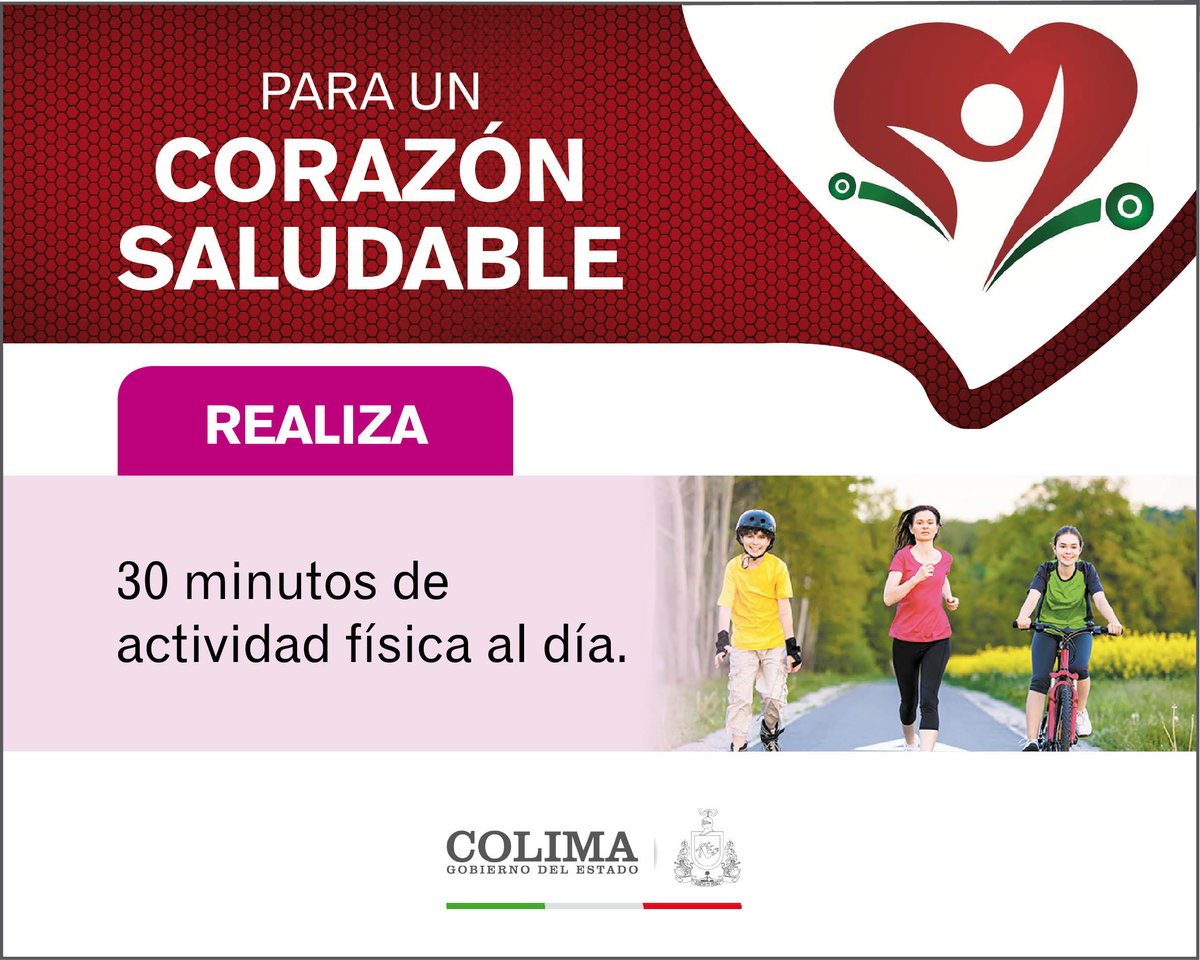 salud_colima's tweet photo. La actividad física fortalece el #Corazón y mejora el funcionamiento de los #Pulmones. https://t.co/3LNKNpa1iq